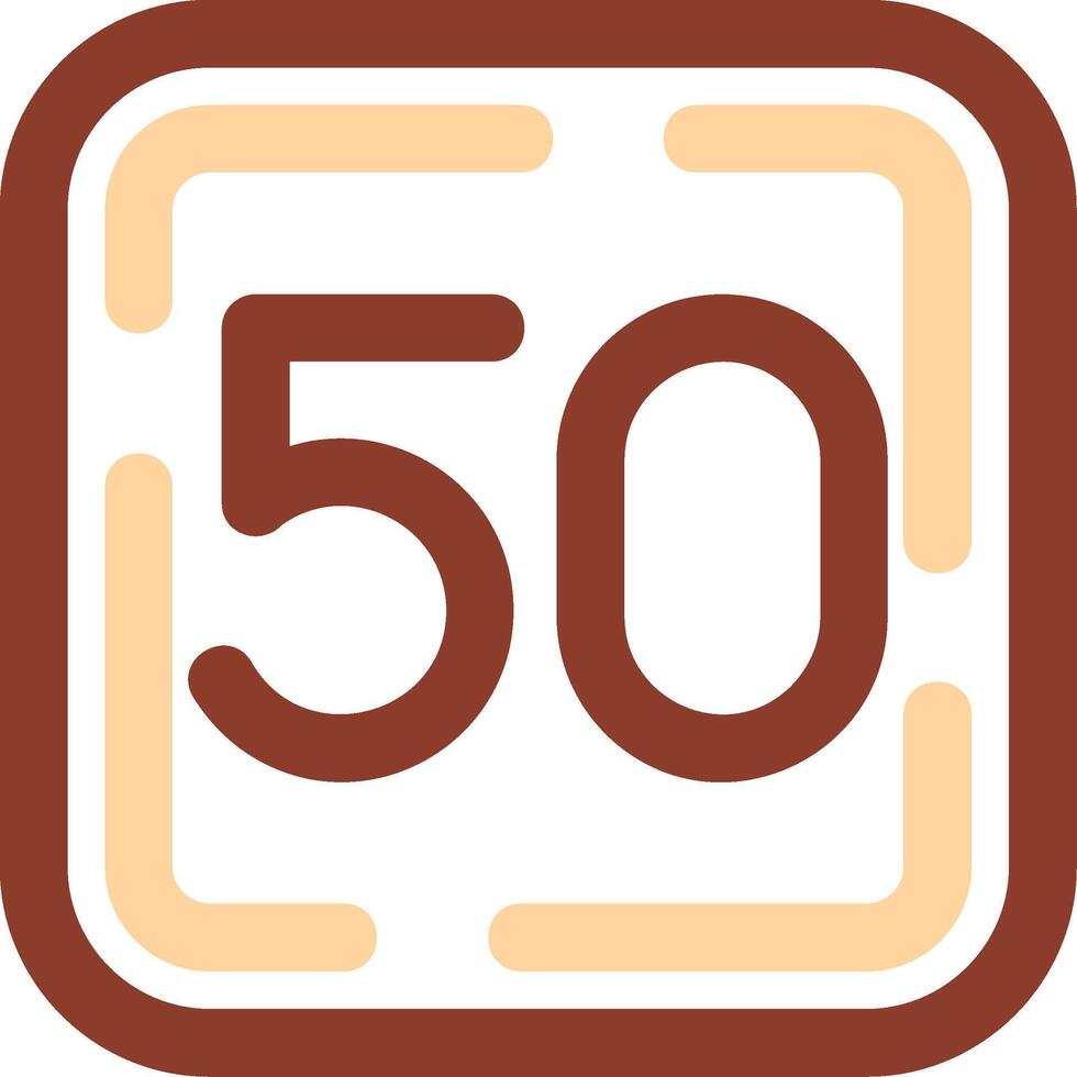 Fifty Line Two Color Icon vector