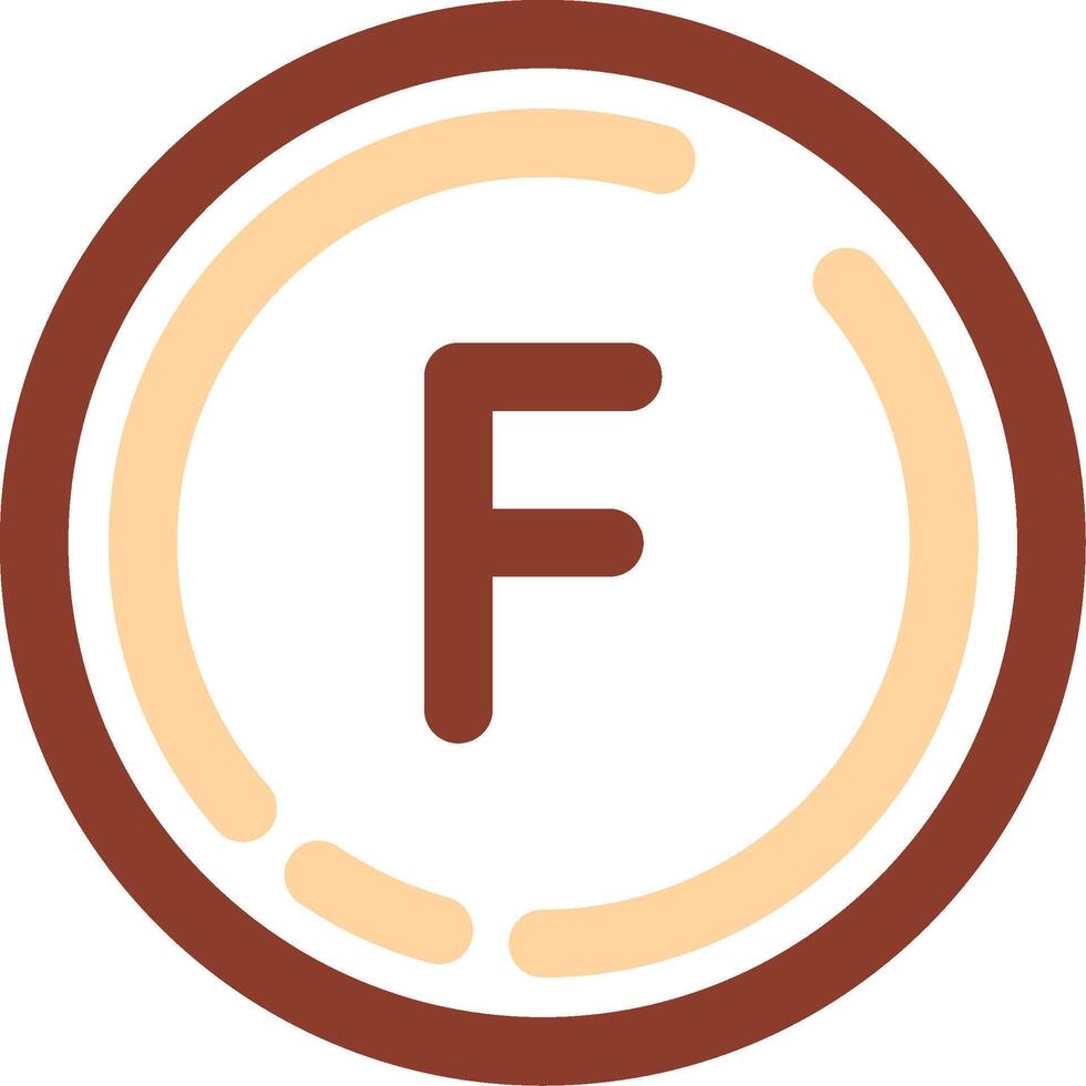 Letter f Line Two Color Icon vector