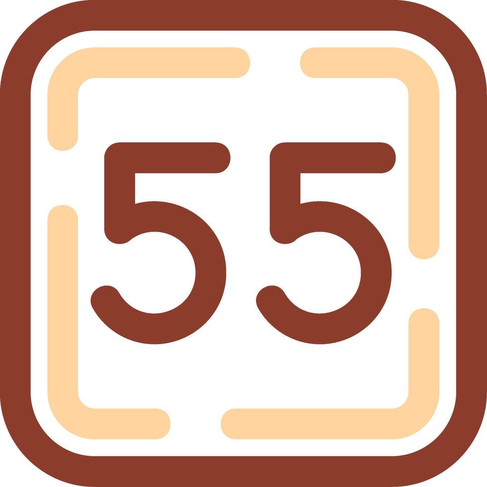 Fifty Five Line Two Color Icon vector