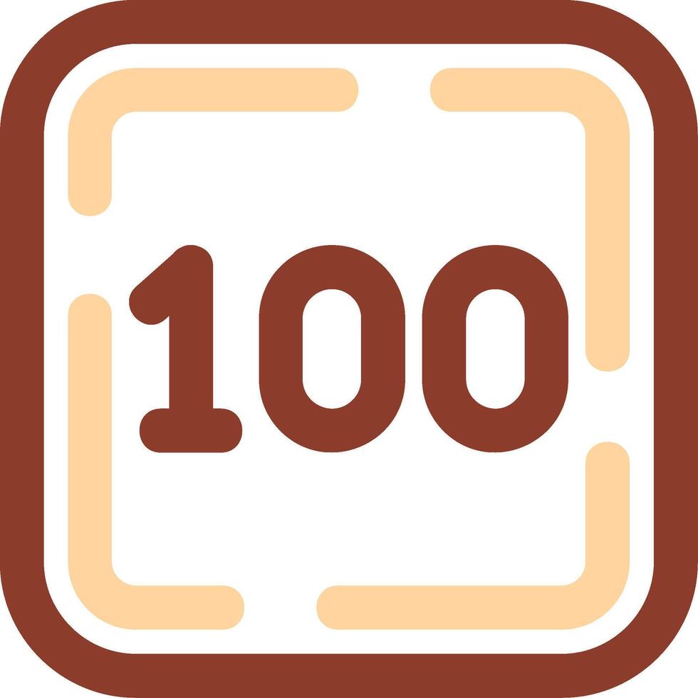 One Hundred Line Two Color Icon vector