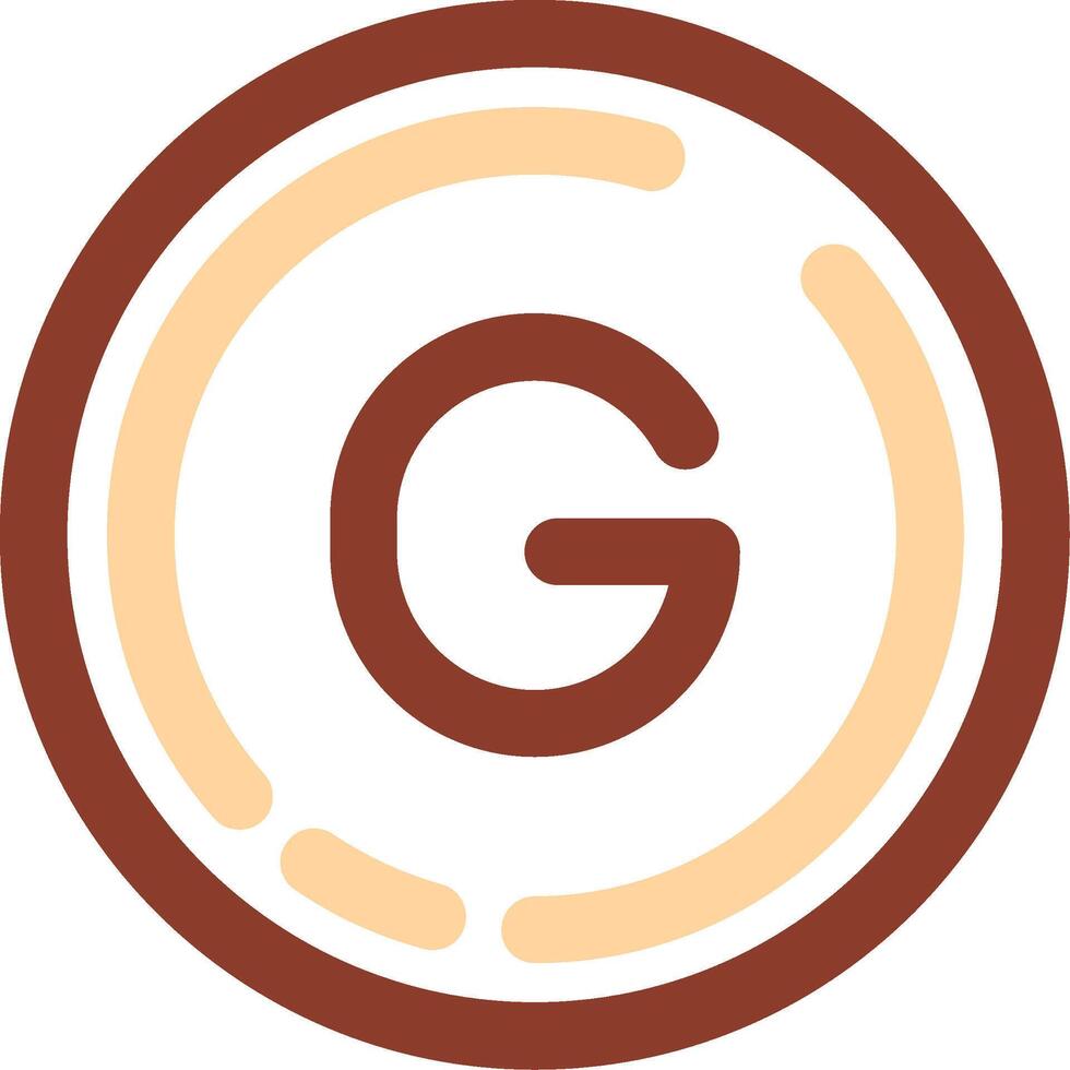 Letter g Line Two Color Icon vector
