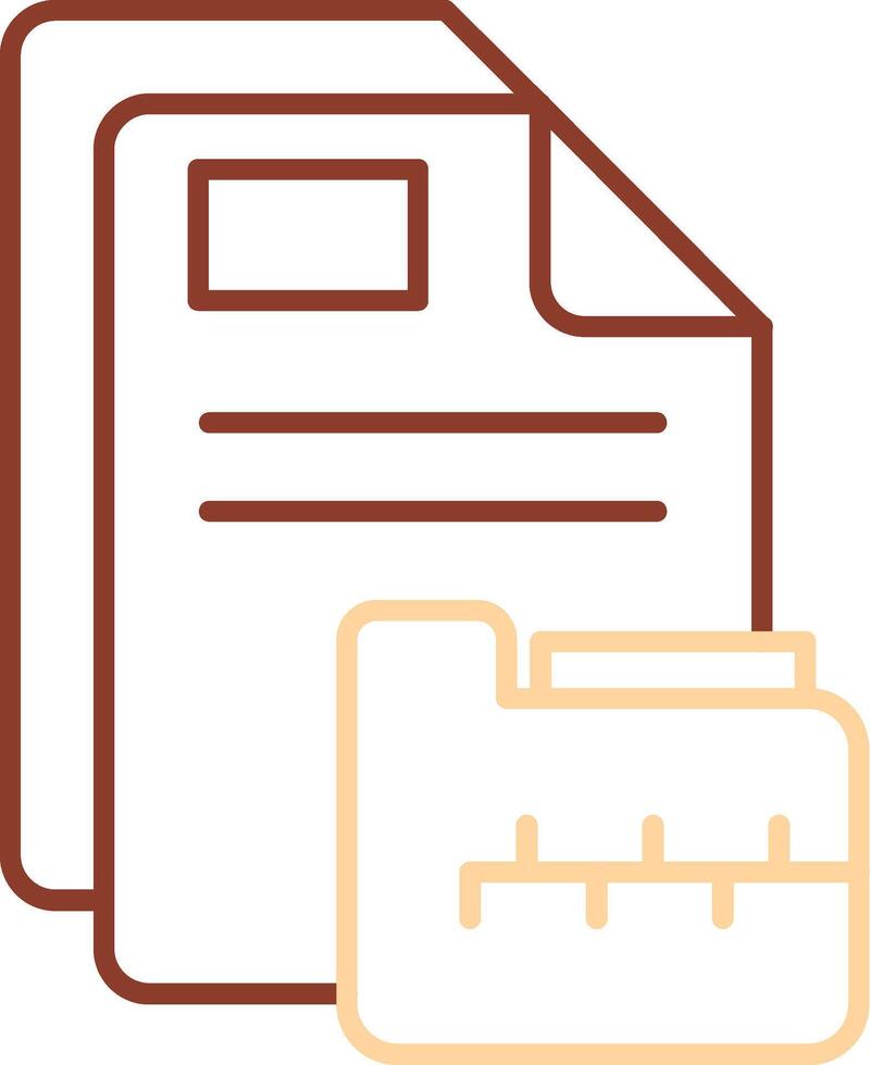 Archive Line Two Color Icon vector