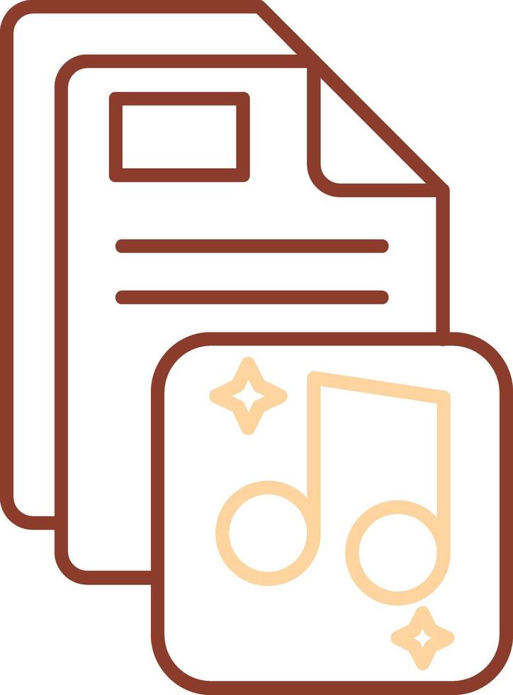 línea de música icono de dos colores vector