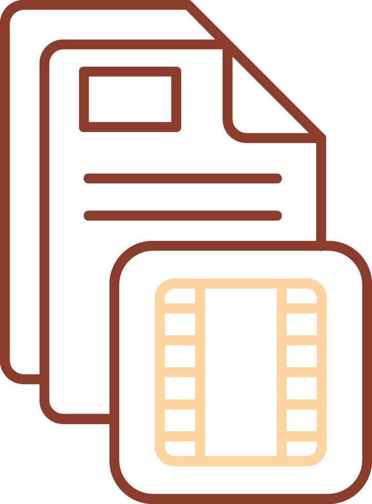 Film Line Two Color Icon vector