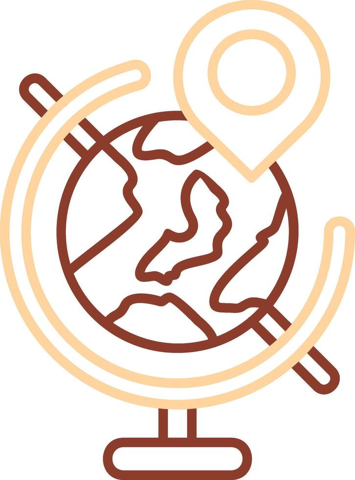Globe Line Two Color Icon vector