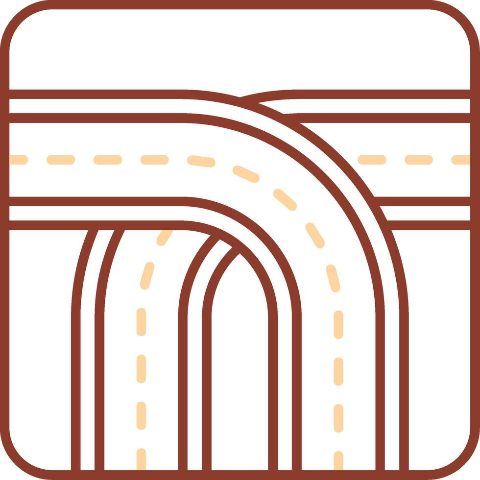 Crossing Line Two Color Icon vector