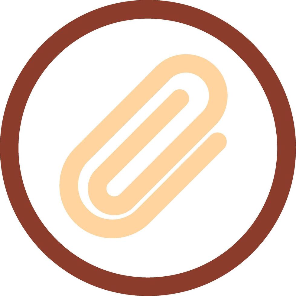 Paperclip 1 Line Two Color Icon vector