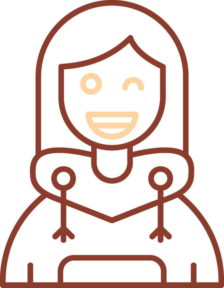 Wink Line Two Color Icon vector