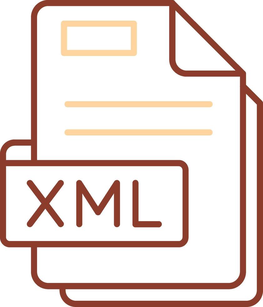 Xml Line Two Color Icon vector