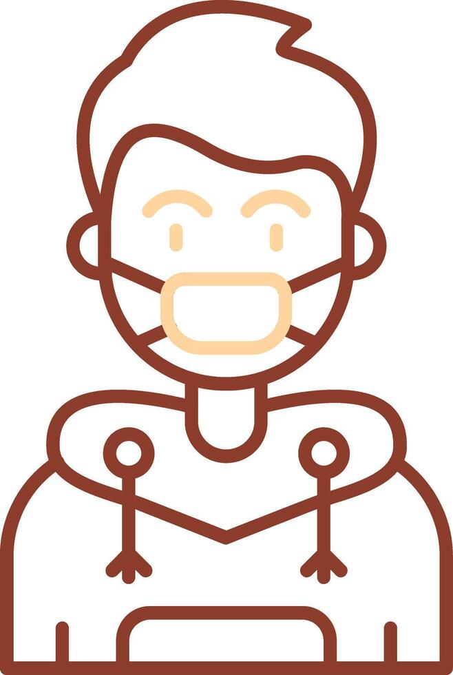 Face mask Line Two Color Icon vector