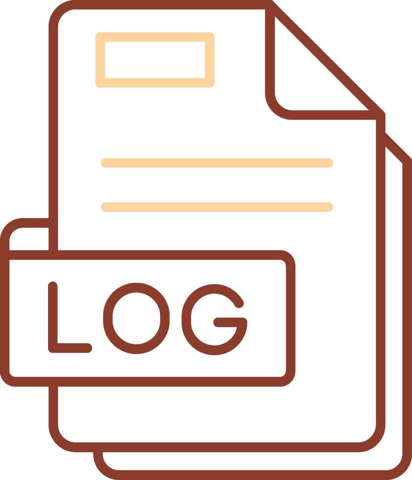 Log Line Two Color Icon vector