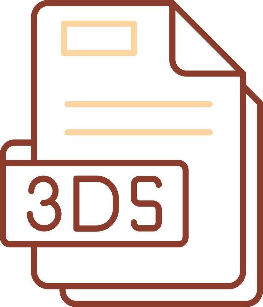 3ds línea dos color icono vector