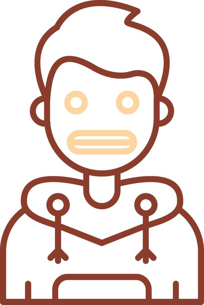 Shocked Line Two Color Icon vector