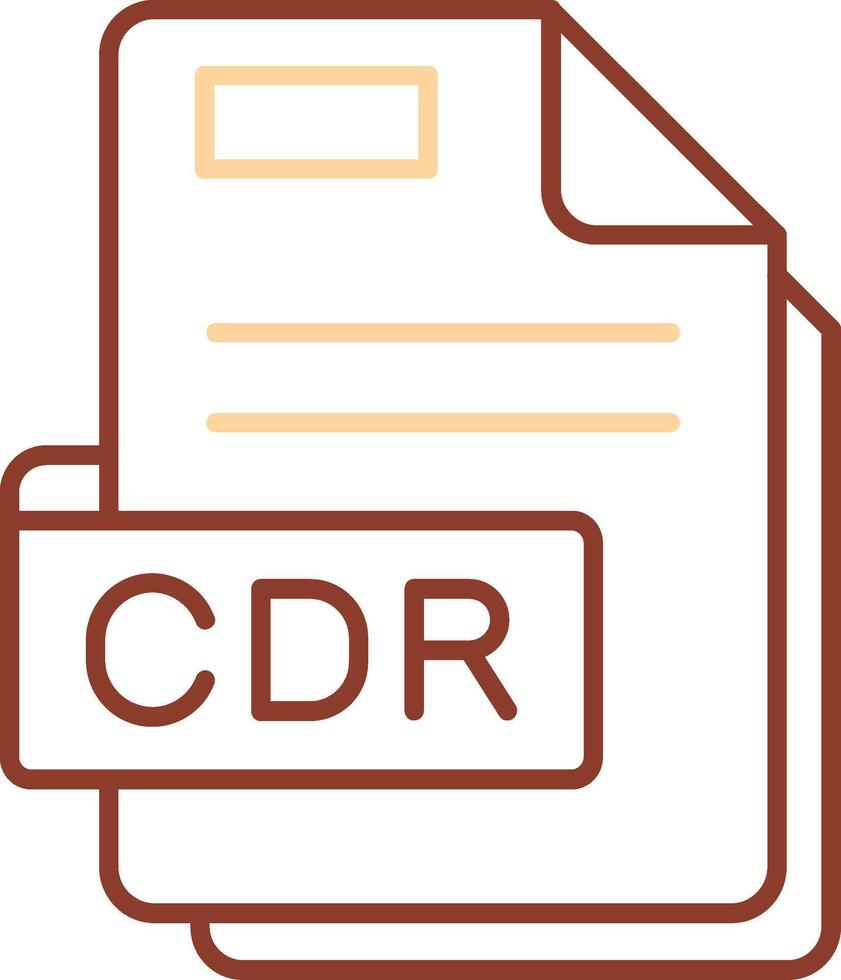 Cdr Line Two Color Icon vector