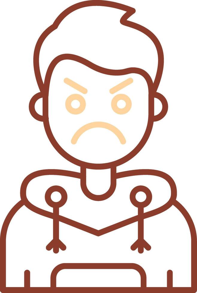 Angry Line Two Color Icon vector