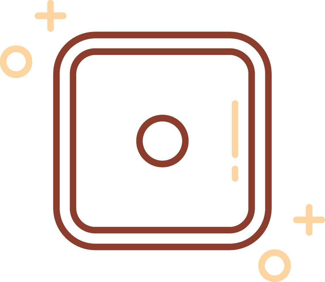 Dice one Line Two Color Icon vector