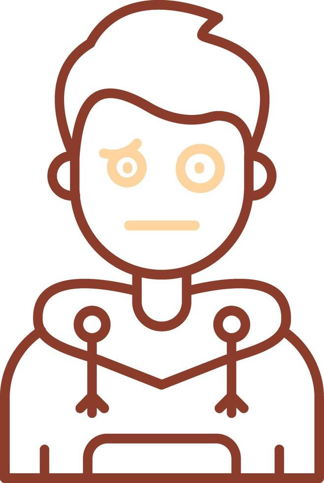 Confused Line Two Color Icon vector