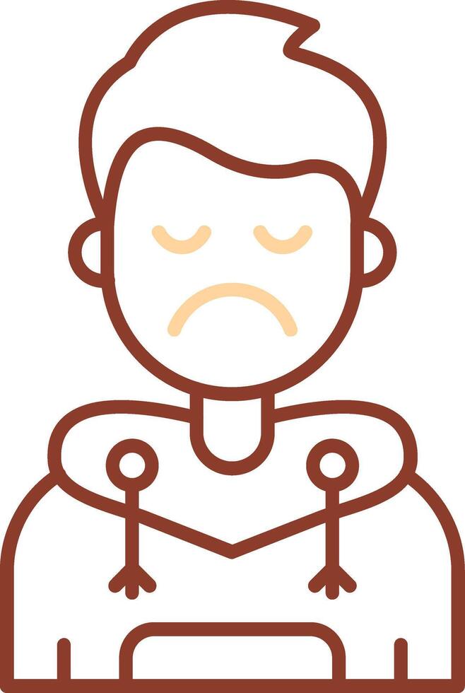 Sad Line Two Color Icon vector