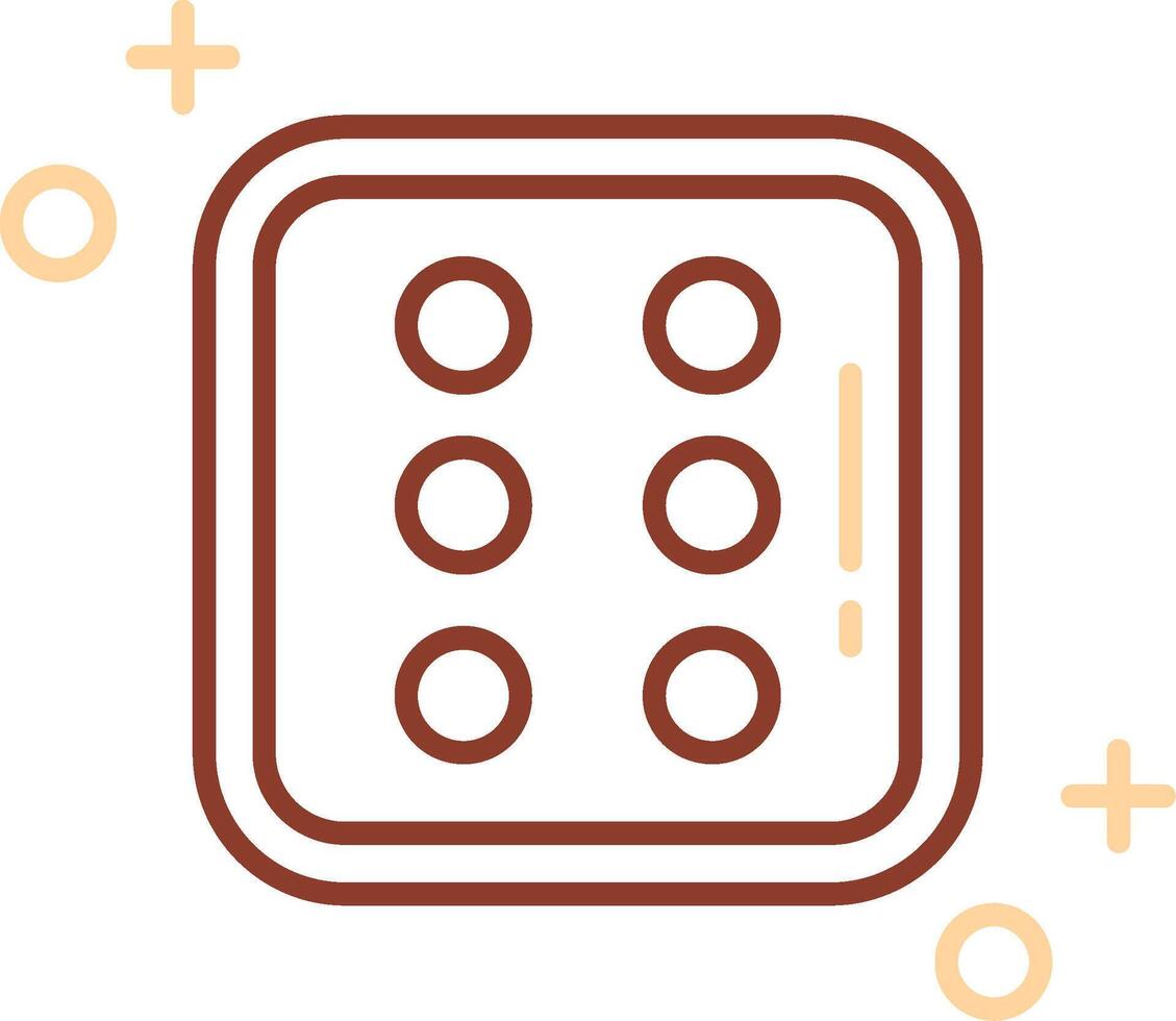 Dice six Line Two Color Icon vector