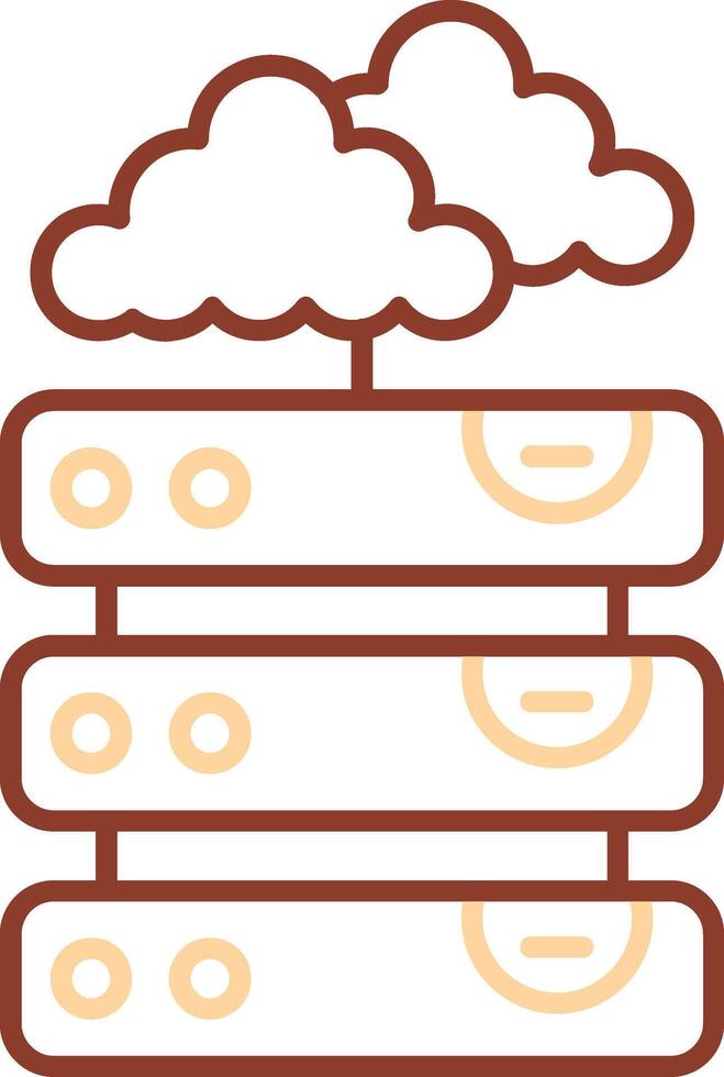 Server Line Two Color Icon vector