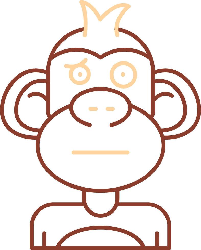 Confused Line Two Color Icon vector