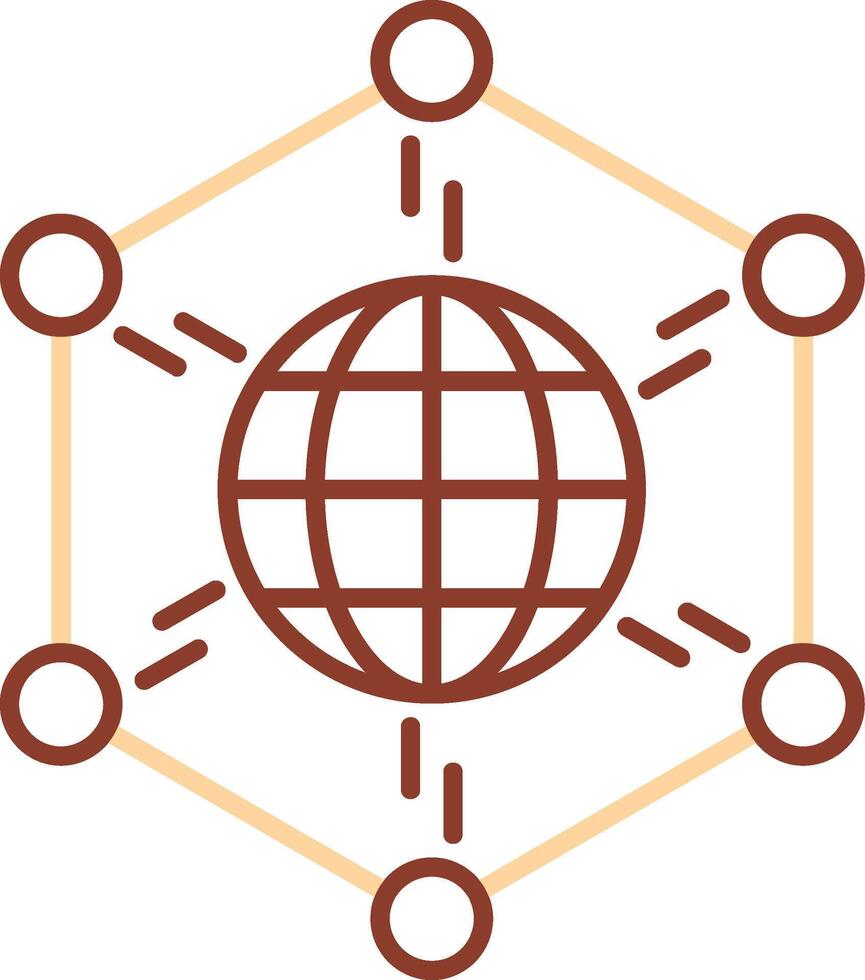 Network Line Two Color Icon vector