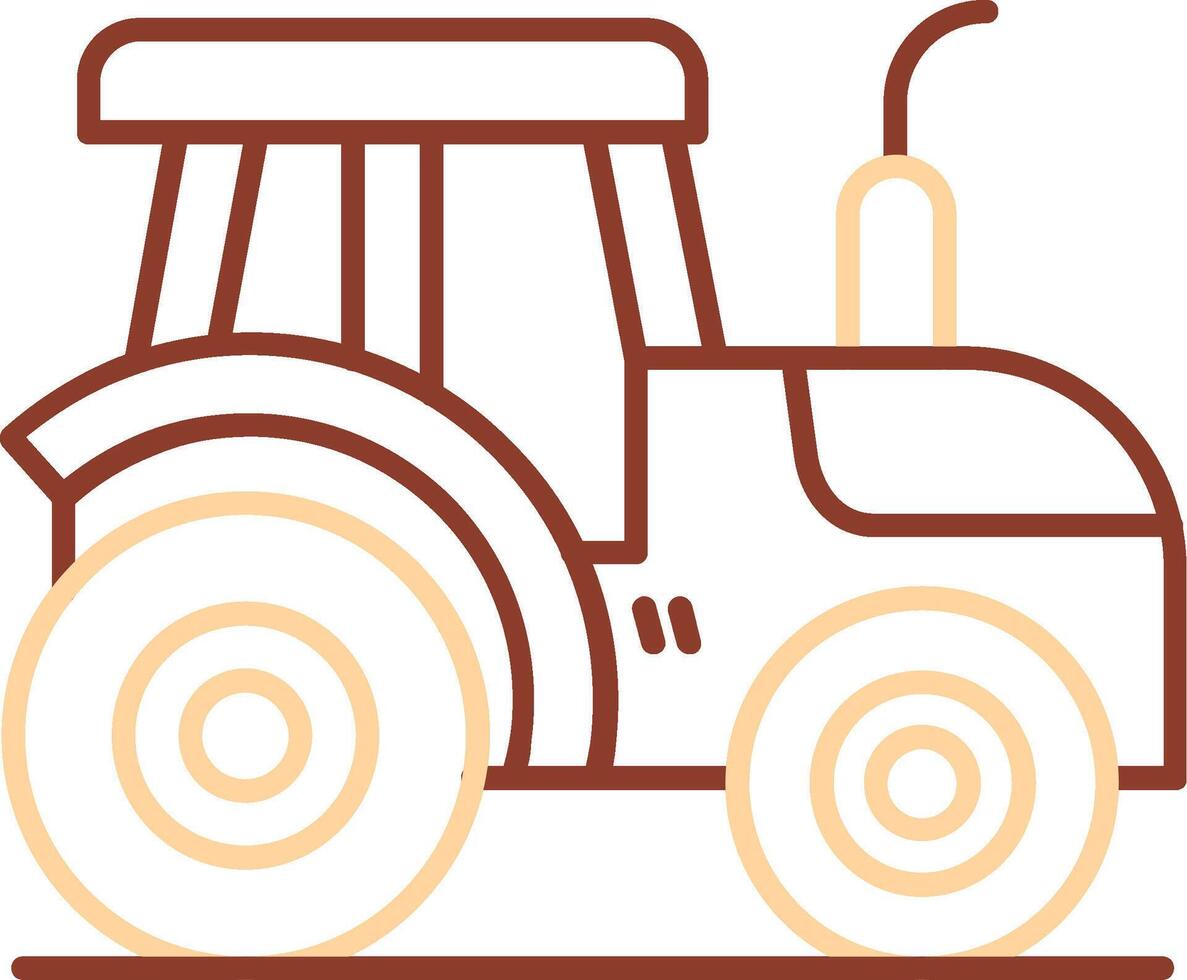 icono de dos colores de la línea del tractor vector