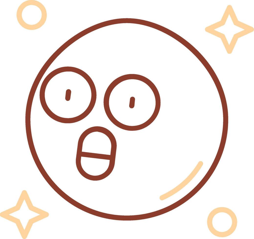 Surprised Line Two Color Icon vector