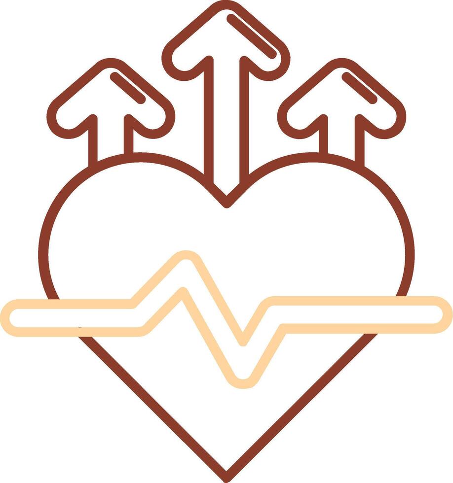 Heart rate Line Two Color Icon vector