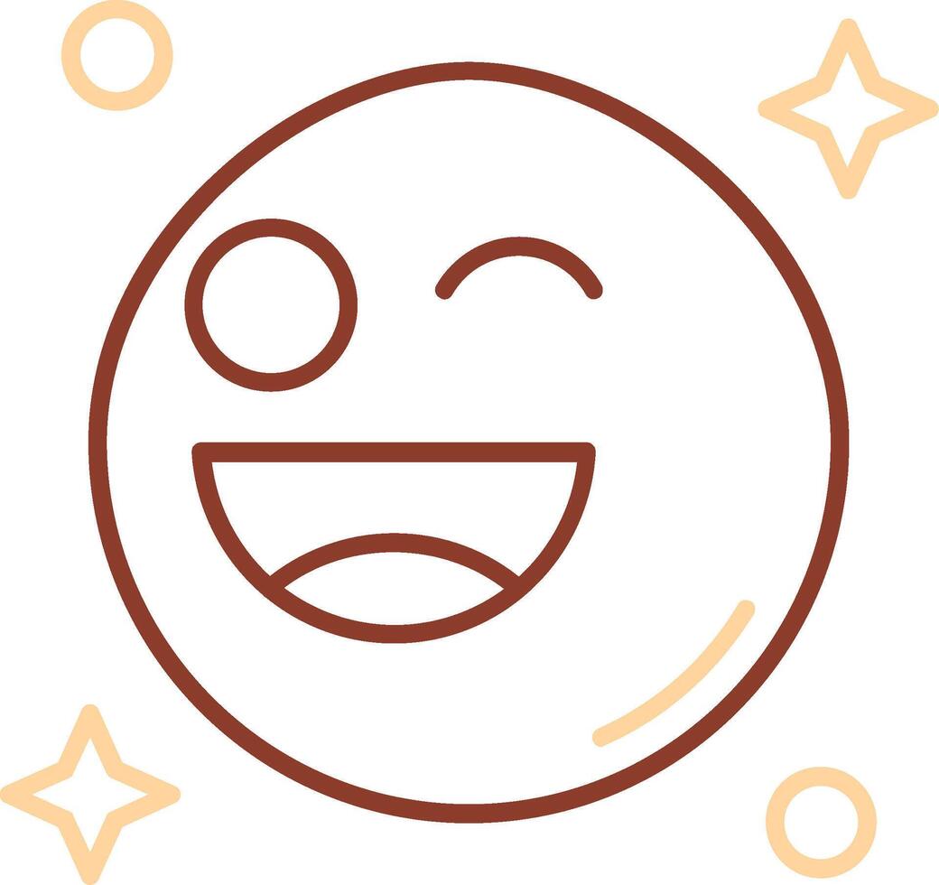 Wink Line Two Color Icon vector