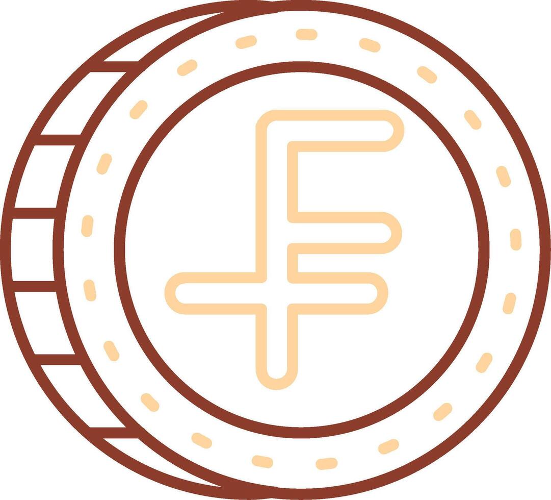 Swiss franc Line Two Color Icon vector