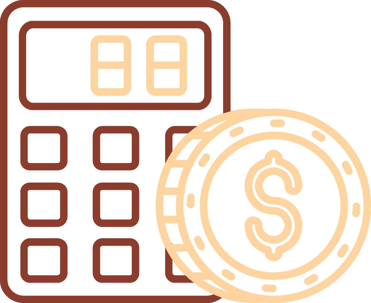 Calculator Line Two Color Icon vector