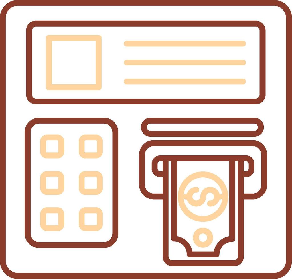 Atm machine Line Two Color Icon vector