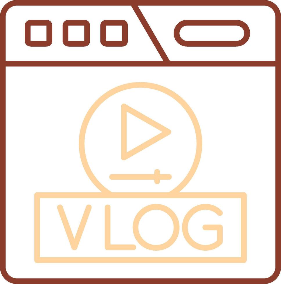 Vlog Line Two Color Icon vector