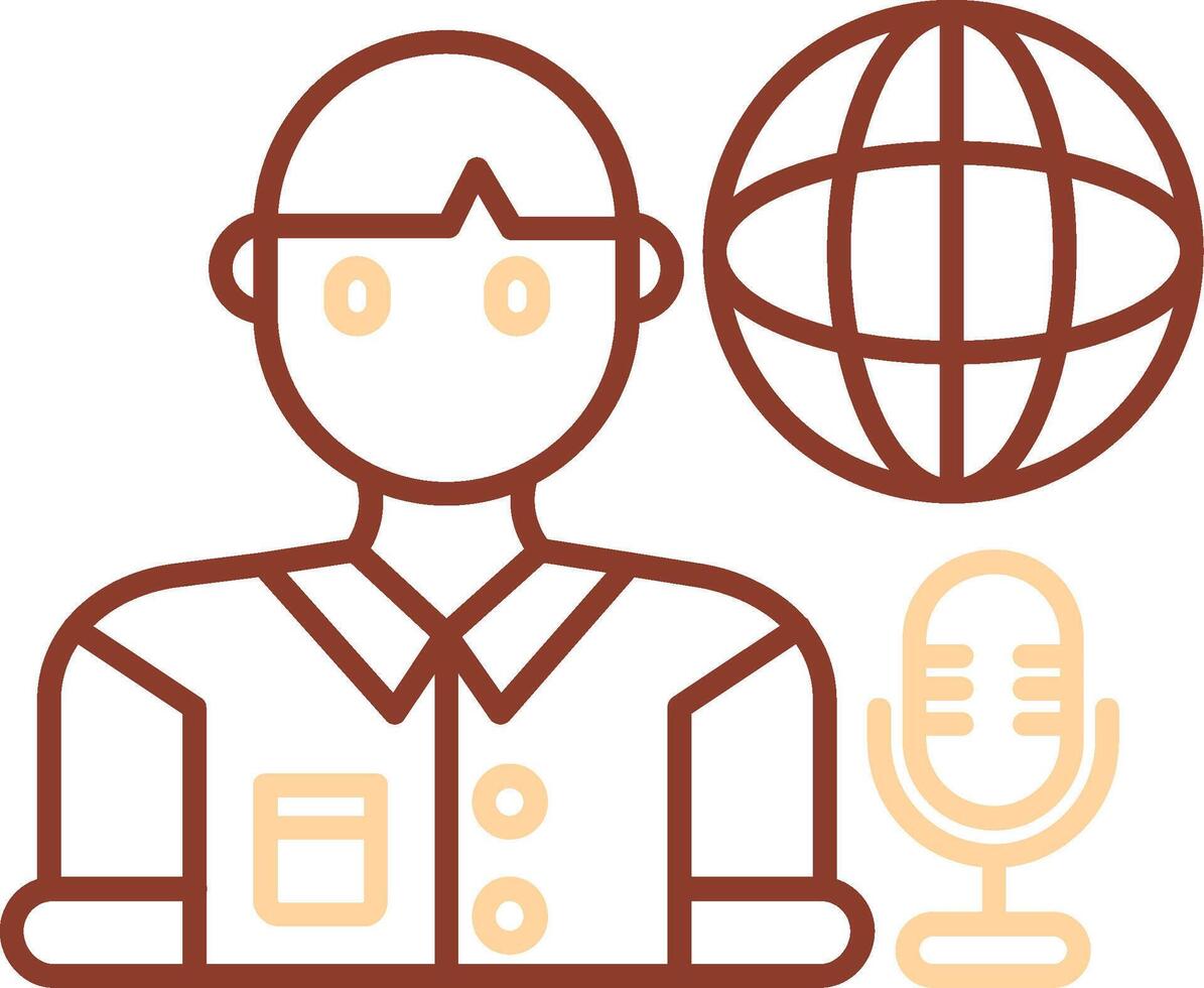 Broadcaster Line Two Color Icon vector