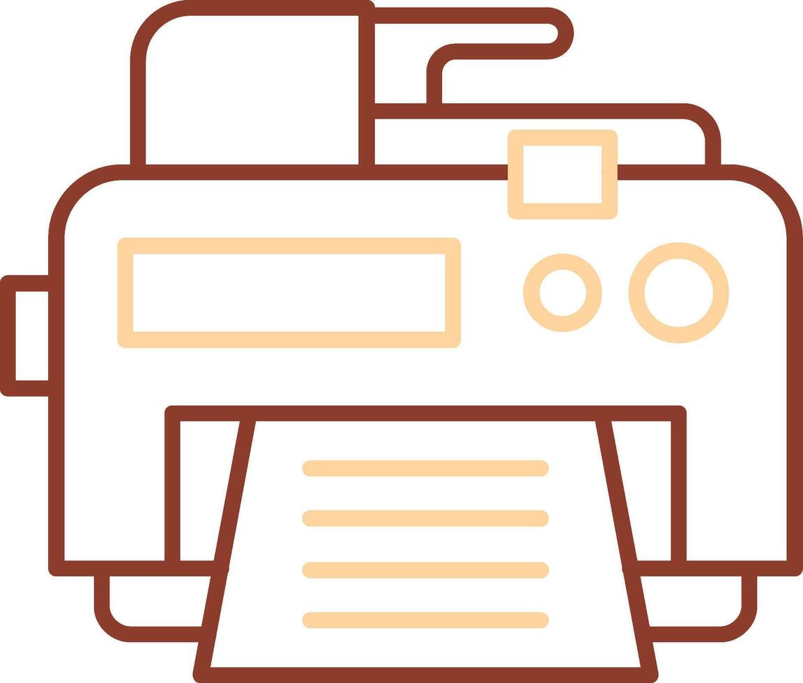 Printer Line Two Color Icon vector