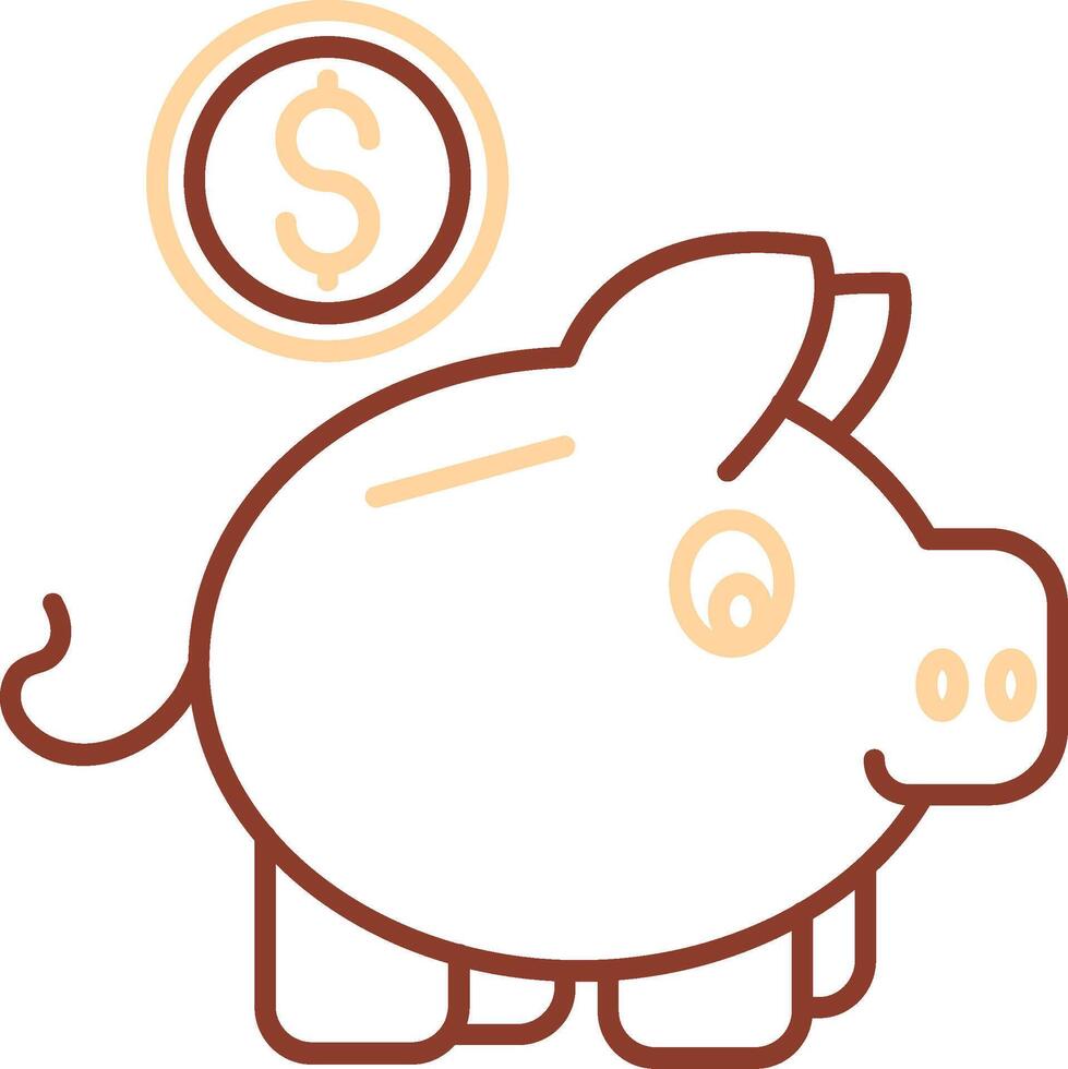 Piggy bank Line Two Color Icon vector