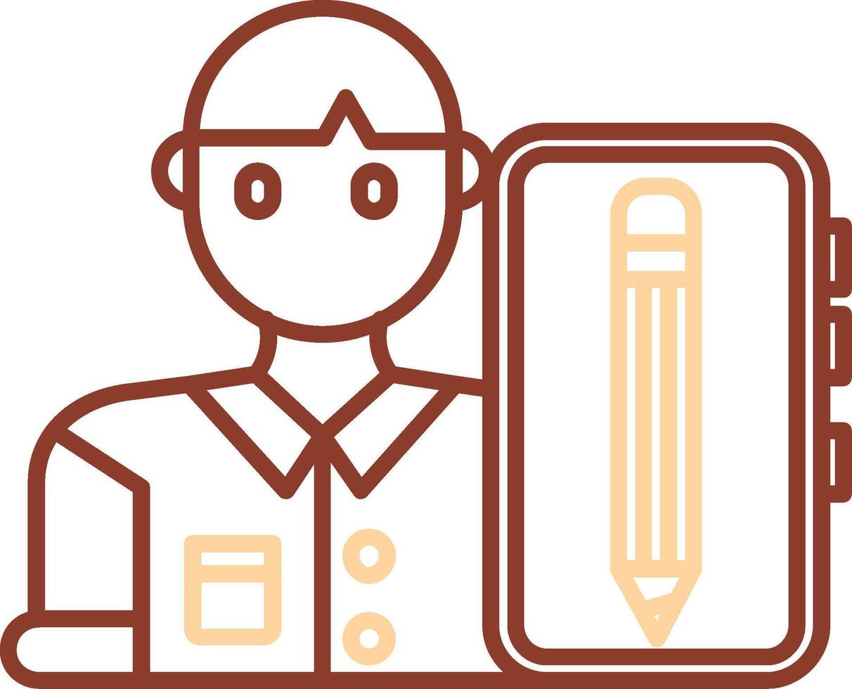 Blogger Line Two Color Icon vector