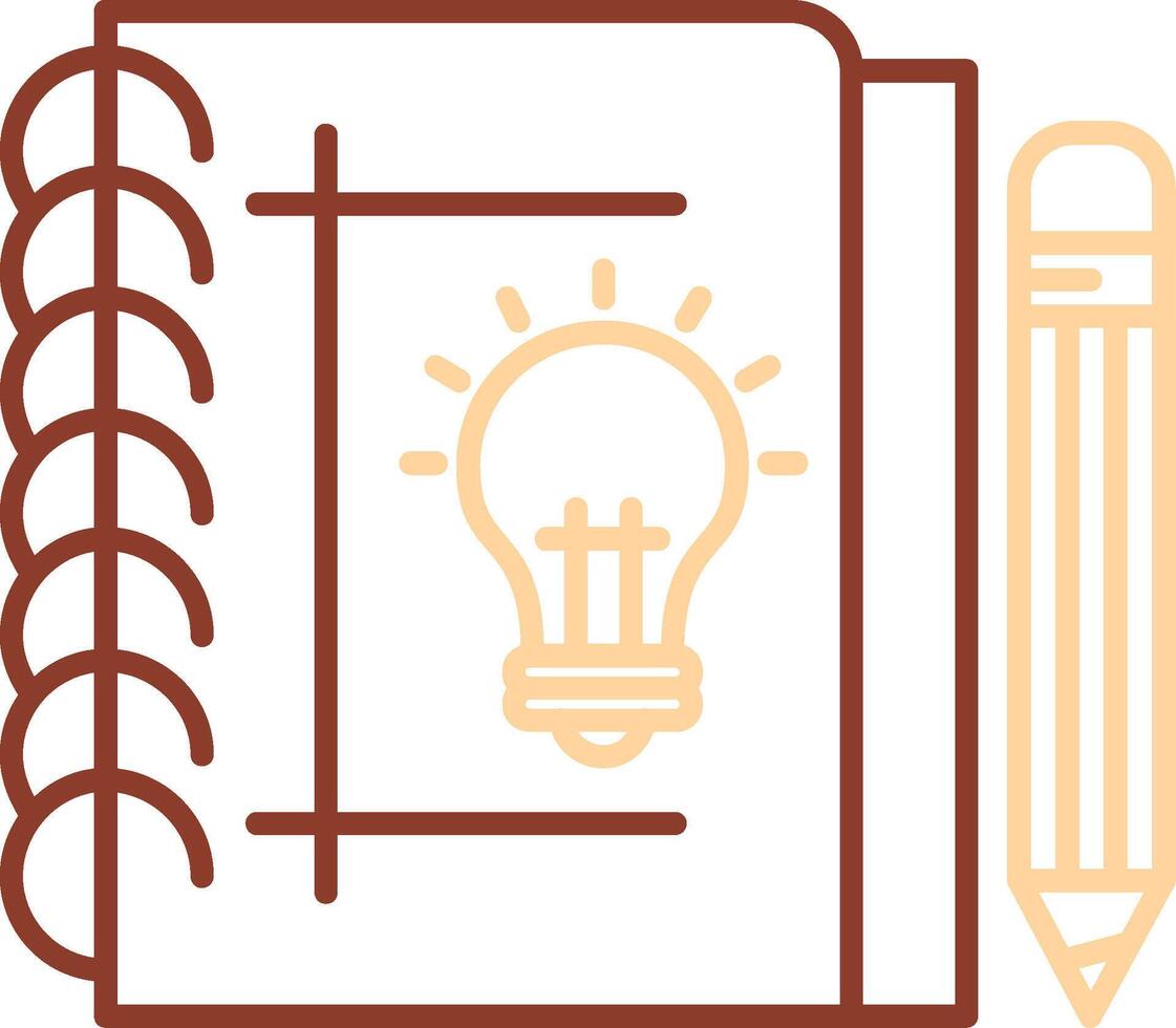 Sketchbook Line Two Color Icon vector