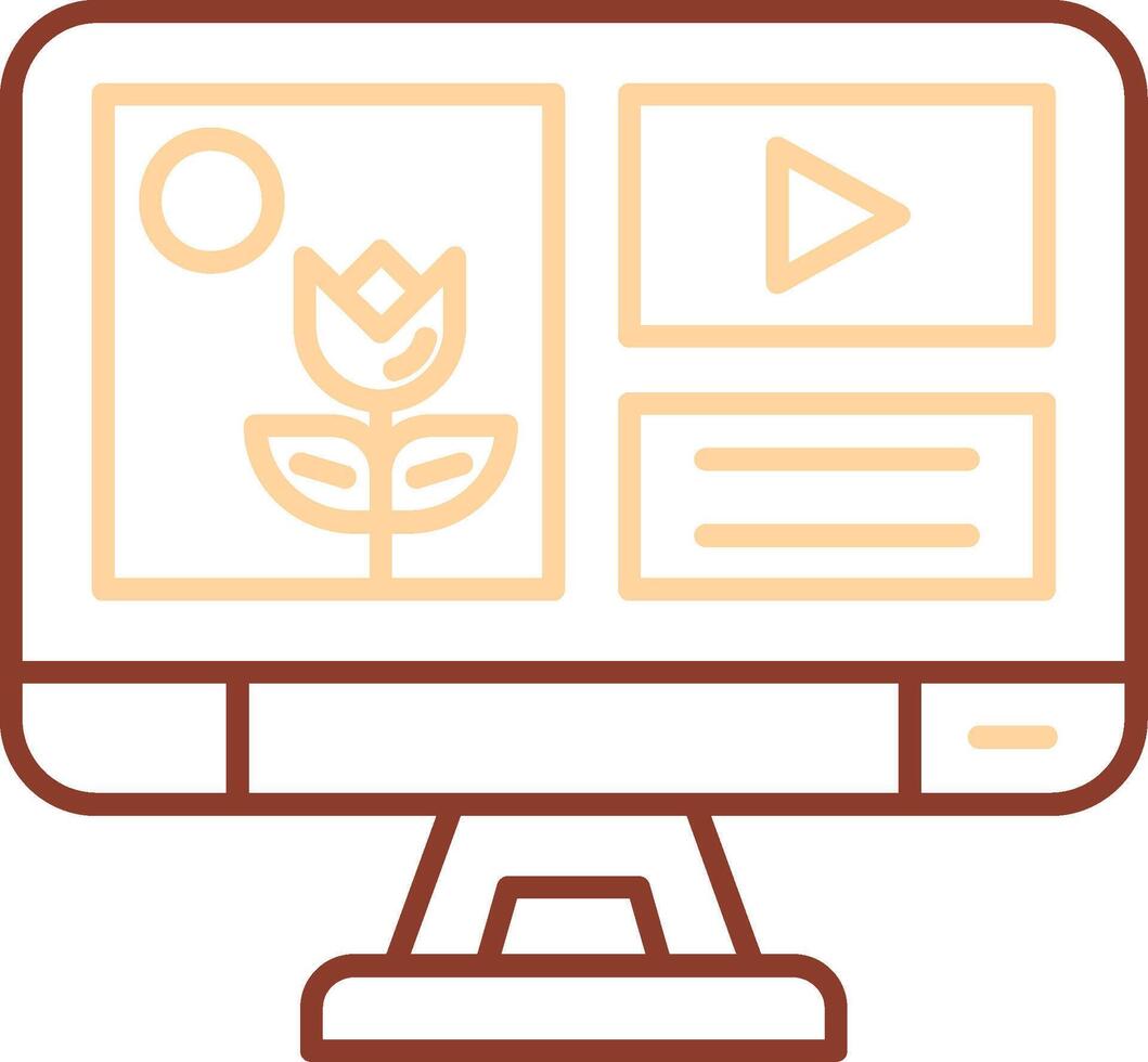 Mixed media Line Two Color Icon vector