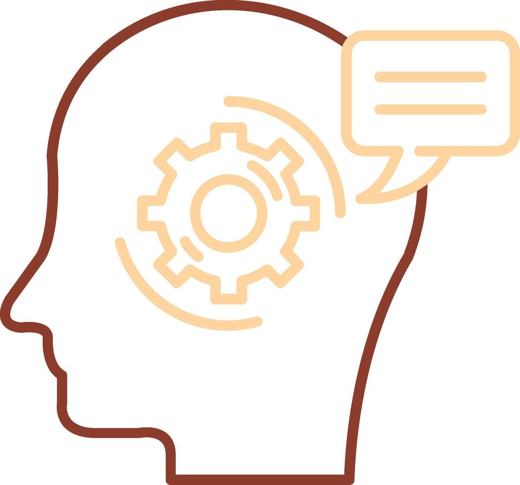 Thinking Line Two Color Icon vector