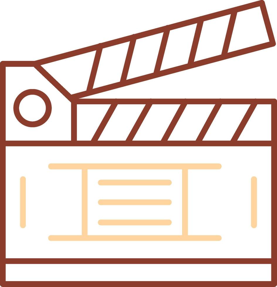 Clapperboard Line Two Color Icon vector