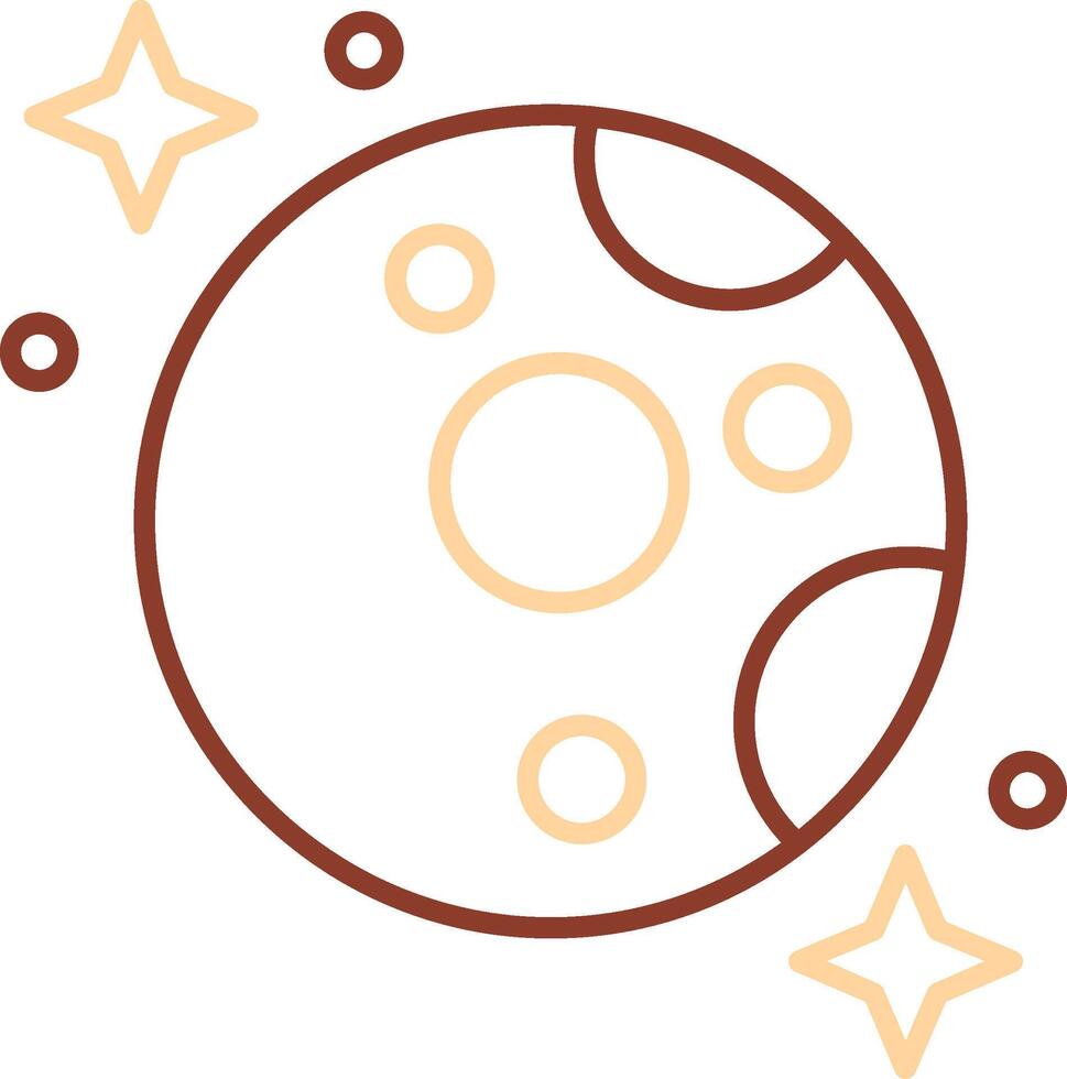 Moon Line Two Color Icon vector