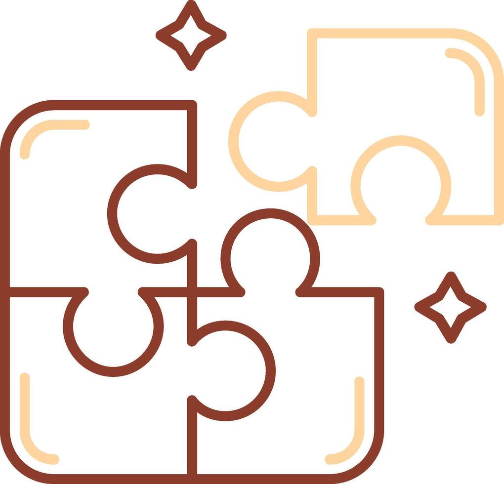 Puzzle Line Two Color Icon vector