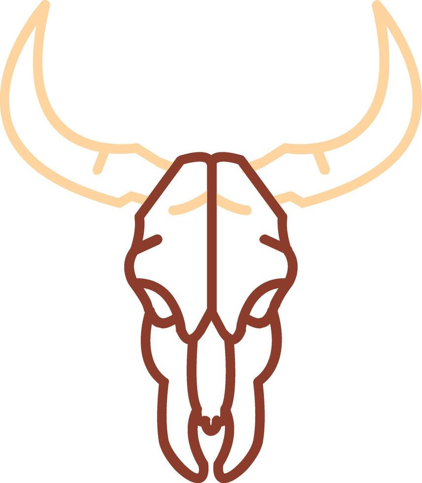 Bull skull Line Two Color Icon vector