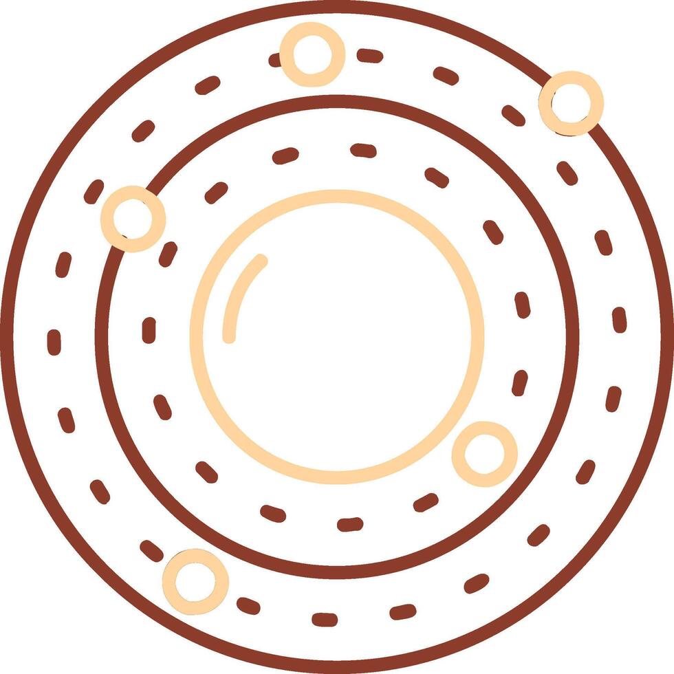 Solar system Line Two Color Icon vector