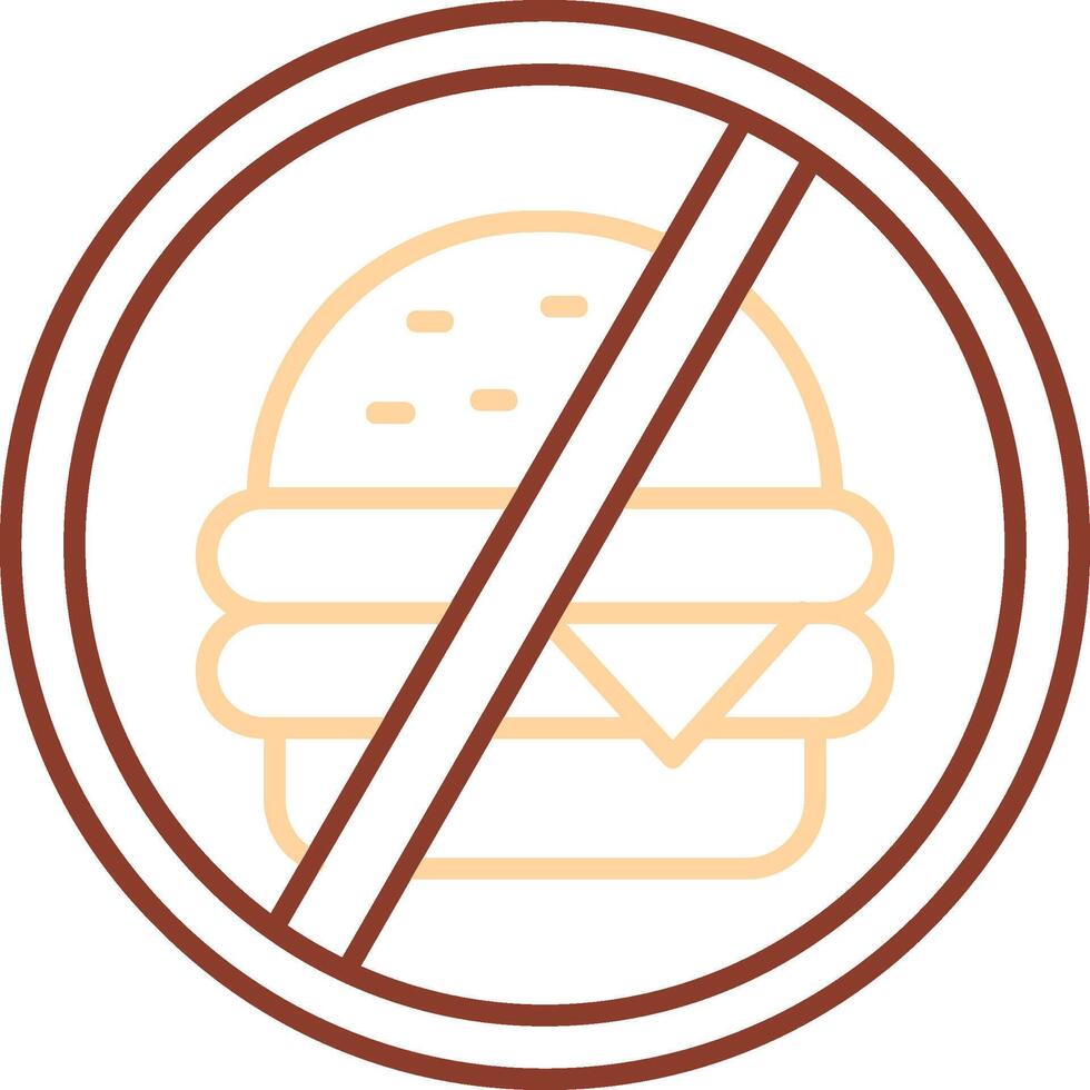 No food Line Two Color Icon vector