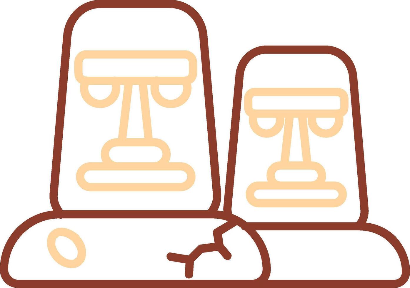 Moai Line Two Color Icon vector