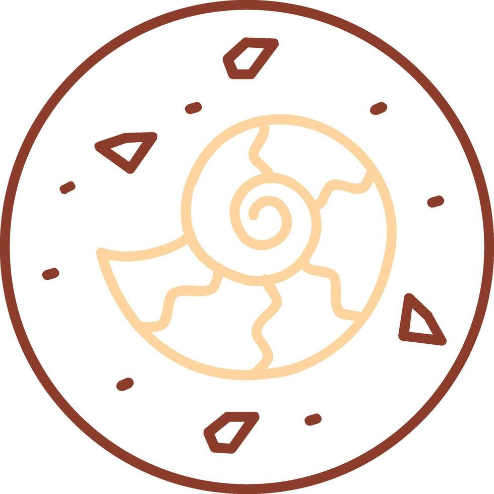 Fossil Line Two Color Icon vector