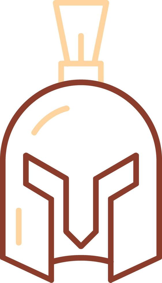 icono de dos colores de línea de casco vector